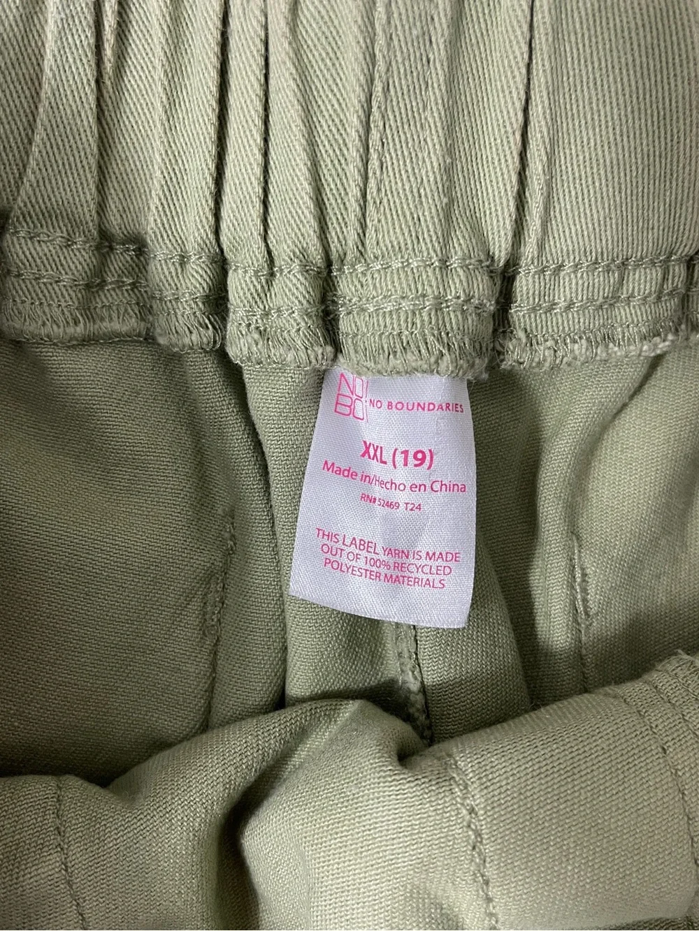 No Boundaries Olive Green Drawstring Shorts Size XXL - Picture 5 of 5